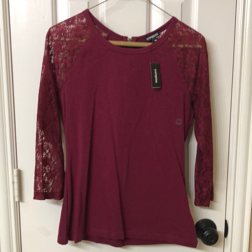 Burgundy lace top